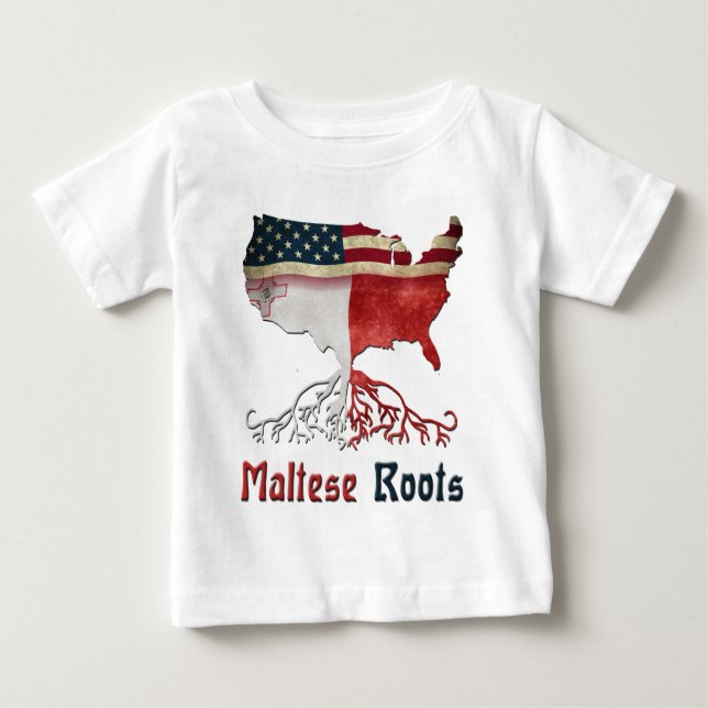 Camiseta De Bebé Raíces maltesas estadounidenses (Anverso)