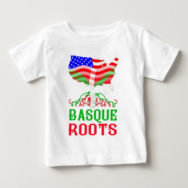 Camiseta De Bebé Raíces vascas norteamericanas (Anverso)