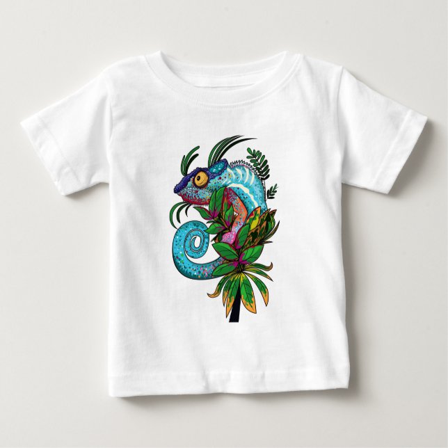 Camiseta De Bebé Rainbow Chameleon (Anverso)