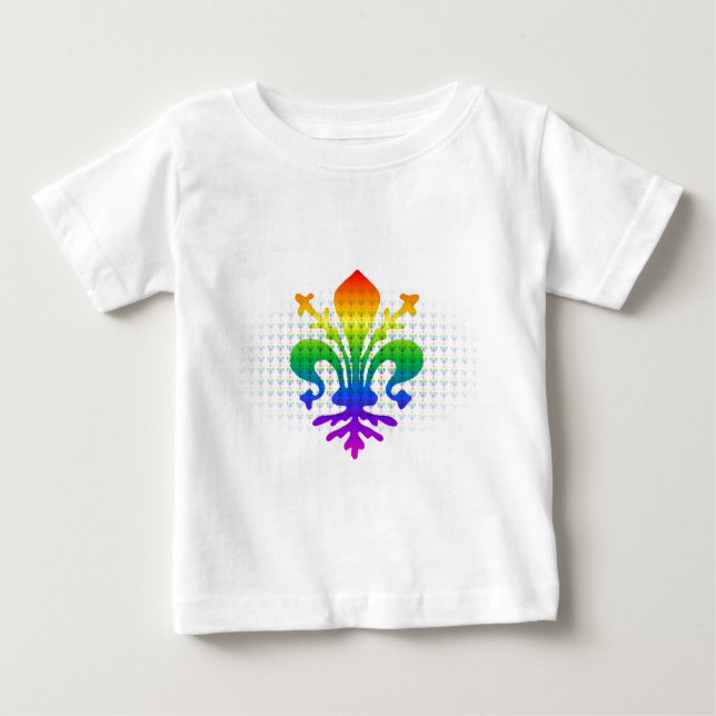 Camiseta De Bebé Rainbow Fleur-de-lis (Anverso)