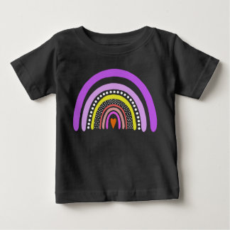 Camiseta De Bebé Rainbow Heart Boho Doodle T-Shirt
