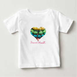 Camiseta De Bebé Rainbow Macaron Corazón dulce