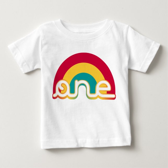 Camiseta De Bebé Rainbow One Birday Tee (Anverso)