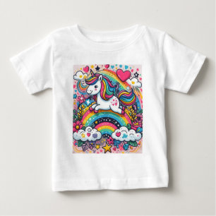 Camiseta De Bebé Rainbow Unicorn