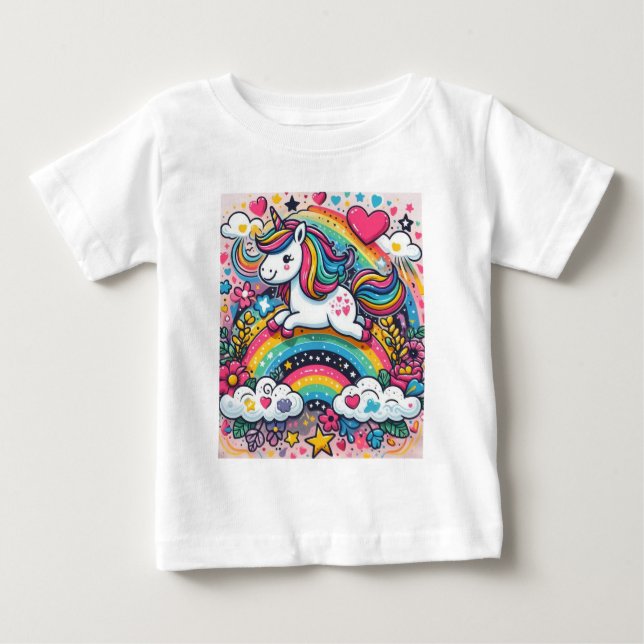Camiseta De Bebé Rainbow Unicorn (Anverso)
