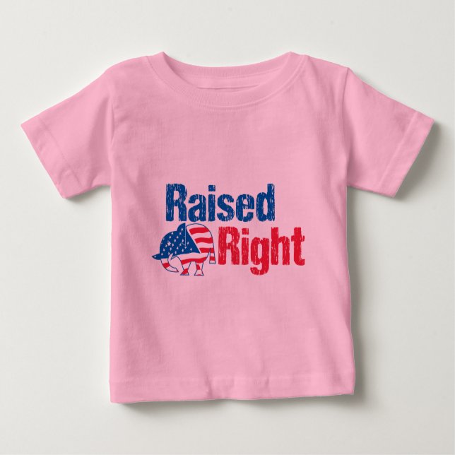 Camiseta De Bebé Raised Right - Republican (Anverso)
