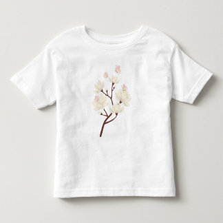 Camiseta De Bebé Rama de Flor de Magnolia de Crema Suave con Gráfic