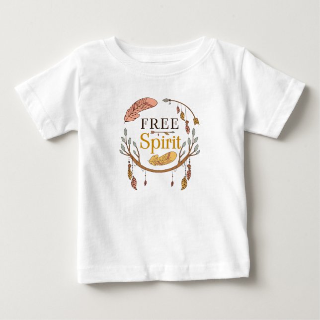 Camiseta De Bebé Ramas de estilo forestal espíritu libre Flores (Anverso)
