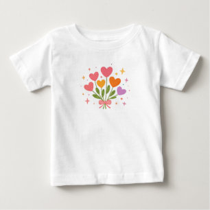 Camiseta De Bebé Ramillete de Corazones Coloridos Caprichoso de San