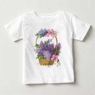 Camiseta De Bebé Ramo antiguo de la flor de las lilas púrpuras del