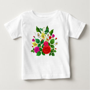 Camiseta De Bebé Ramo de Flores Acuarela-47149