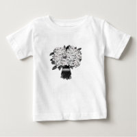 Ramo de Rosas de Cráneo Negro y Blanco Gótico
