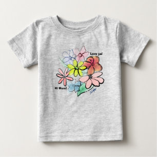 Camiseta De Bebé Ramo Floral Bonito de Niña