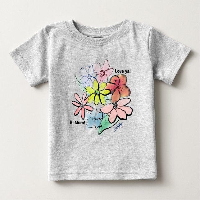 Camiseta De Bebé Ramo Floral Bonito de Niña (Anverso)