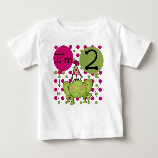 Camiseta De Bebé Rana 2.º Pink de cumpleaños (Anverso)