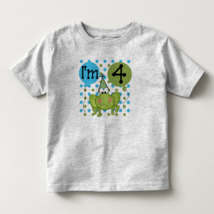 Camiseta De Bebé Rana azul 4 cumpleaños