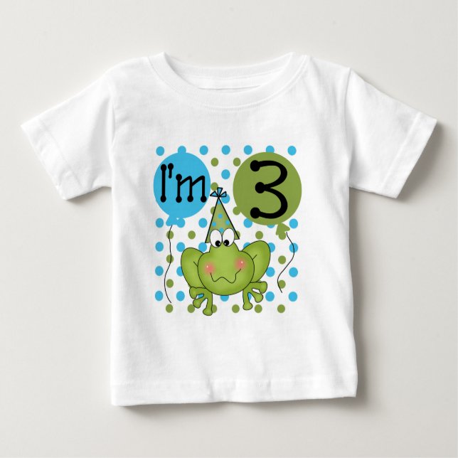 Camiseta De Bebé Rana azul Tercer camisas de cumpleaños y regalos (Anverso)