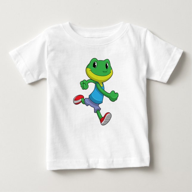 Camiseta De Bebé Rana como corredora en carrera (Anverso)
