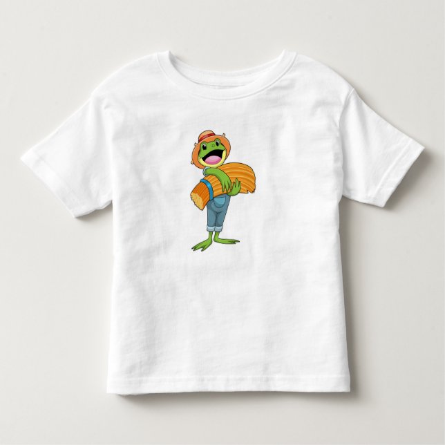 Camiseta De Bebé Rana como granjero con paja (Anverso)