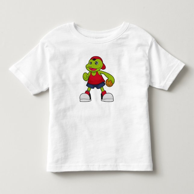 Camiseta De Bebé Rana como jugador de baloncesto con baloncesto (Anverso)
