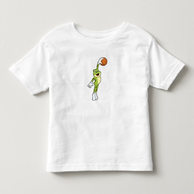 Camiseta De Bebé Rana como jugador de baloncesto con baloncesto.PNG (Anverso)