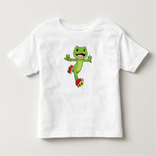 Camiseta De Bebé Rana como patinadora en línea con patines de patin