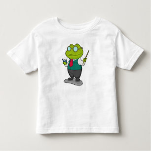 Camiseta De Bebé Rana como profesora con libro