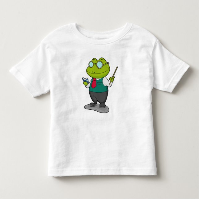 Camiseta De Bebé Rana como profesora con libro (Anverso)