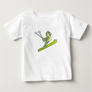 Camiseta De Bebé Rana como saltador de esquí con Ski.PNG