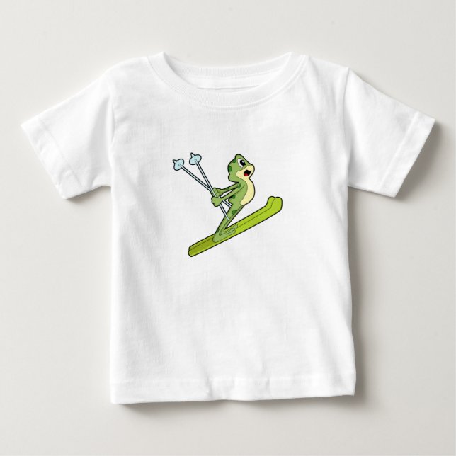 Camiseta De Bebé Rana como saltador de esquí con Ski.PNG (Anverso)