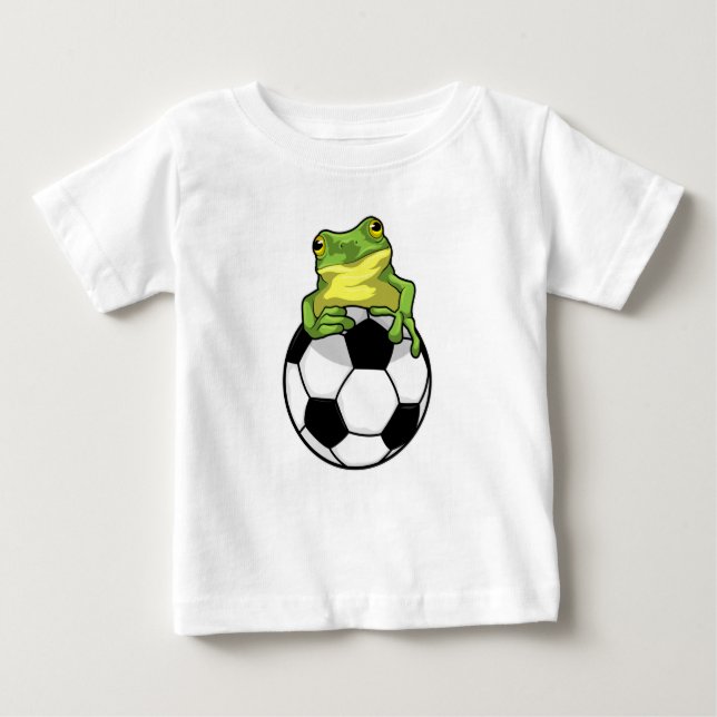Camiseta De Bebé Rana con bola de fútbol (Anverso)
