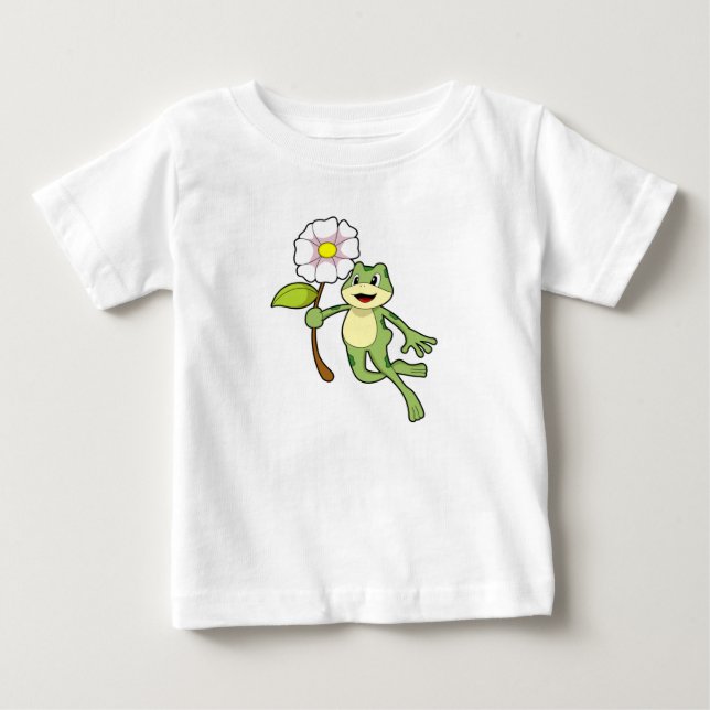 Camiseta De Bebé Rana con flor.PNG (Anverso)
