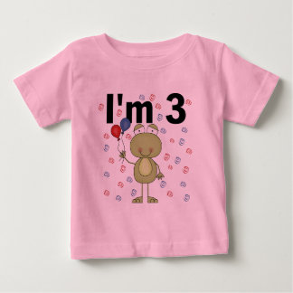 Camiseta De Bebé Rana con globos Tercer cumpleaños