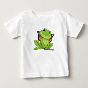 Camiseta De Bebé Rana con mariposa