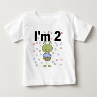 Camiseta De Bebé Rana con torta de tarta de segundo cumpleaños cami