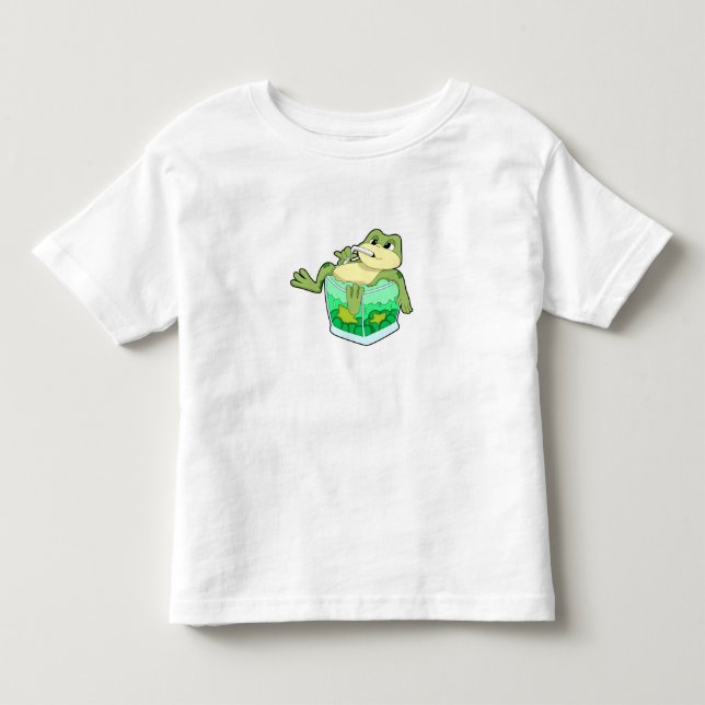 Camiseta De Bebé Rana con vidrio de jugo (Anverso)
