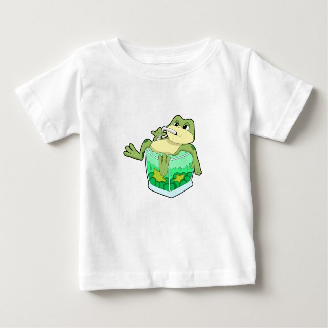Camiseta De Bebé Rana con vidrio de jugo (Anverso)