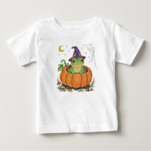 Camiseta De Bebé Rana Cute de Halloween en Calabaza – Bruja Caprich