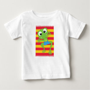 Camiseta De Bebé Rana dulce, Rana pequeña, Rana verde, Toalla de pl