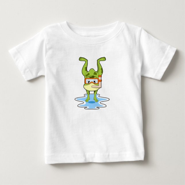 Camiseta De Bebé Rana en buceo con tubo (Anverso)