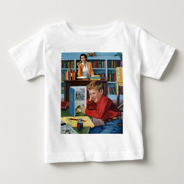 Camiseta De Bebé Rana en la biblioteca (Anverso)