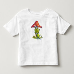 Camiseta De Bebé Rana escabrosa bajo un hongo