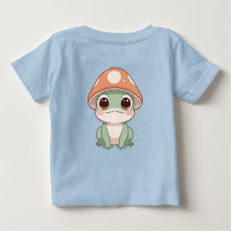 Camiseta De Bebé Rana Kawaii en Gorra de hongos