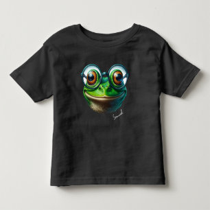 Camiseta De Bebé Rana Linda con Gafas de Tamaño Exagerado