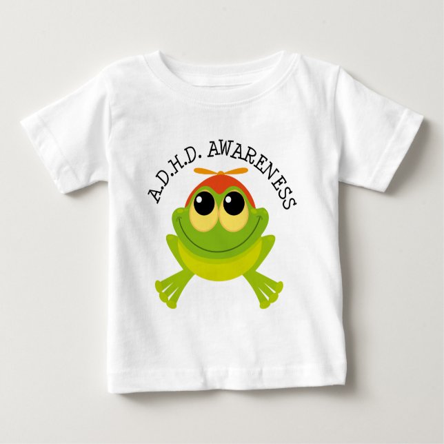 Camiseta De Bebé Rana linda de la conciencia de ADHD (Anverso)