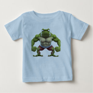 Camiseta De Bebé Rana Musculosa, Rana Fuerte con Cuerpo Musculoso d