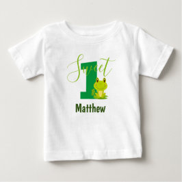 Camiseta De Bebé Rana Personalizado de primer cumpleaños Monograma 