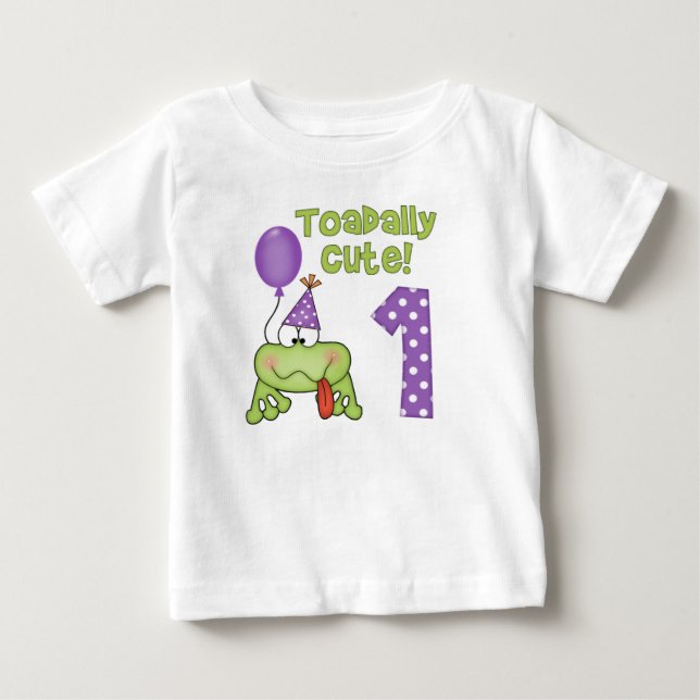 Camiseta De Bebé Rana Toadally Cute Primer Cumpleaños (Anverso)