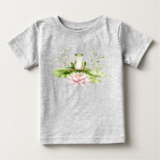 Camiseta De Bebé Rana verde acuarela