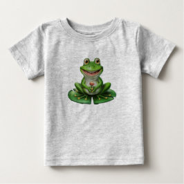 Camiseta De Bebé Rana verde dulce